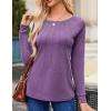 imageZeagoo Women Long Sleeve Shirts Casual Tops Blouses Fashion Pleated Tunic Fall Clothes 2024Purple