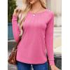 imageZeagoo Women Long Sleeve Shirts Casual Tops Blouses Fashion Pleated Tunic Fall Clothes 2024Rose Pink