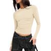 imageZeagoo Women Y2K Crewneck Long Sleeve Slim Fit T Shirt Going Out Fall Fashion Basic TopsApricot