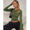 imageZeagoo Women Y2K Crewneck Long Sleeve Slim Fit T Shirt Going Out Fall Fashion Basic TopsArmy Green