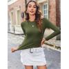 imageZeagoo Women Y2K Crewneck Long Sleeve Slim Fit T Shirt Going Out Fall Fashion Basic TopsArmy Green