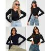imageZeagoo Women Y2K Crewneck Long Sleeve Slim Fit T Shirt Going Out Fall Fashion Basic TopsBlack