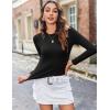 imageZeagoo Women Y2K Crewneck Long Sleeve Slim Fit T Shirt Going Out Fall Fashion Basic TopsBlack
