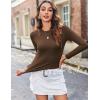 imageZeagoo Women Y2K Crewneck Long Sleeve Slim Fit T Shirt Going Out Fall Fashion Basic TopsBrown