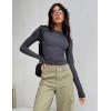 imageZeagoo Women Y2K Crewneck Long Sleeve Slim Fit T Shirt Going Out Fall Fashion Basic TopsDark Grey