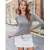 imageZeagoo Women Y2K Crewneck Long Sleeve Slim Fit T Shirt Going Out Fall Fashion Basic TopsLight Grey