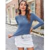 imageZeagoo Women Y2K Crewneck Long Sleeve Slim Fit T Shirt Going Out Fall Fashion Basic TopsNavy Blue