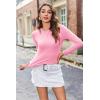 imageZeagoo Women Y2K Crewneck Long Sleeve Slim Fit T Shirt Going Out Fall Fashion Basic TopsPink