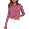 imageZeagoo Women Y2K Crewneck Long Sleeve Slim Fit T Shirt Going Out Fall Fashion Basic TopsPurple