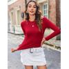 imageZeagoo Women Y2K Crewneck Long Sleeve Slim Fit T Shirt Going Out Fall Fashion Basic TopsRed