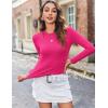 imageZeagoo Women Y2K Crewneck Long Sleeve Slim Fit T Shirt Going Out Fall Fashion Basic TopsRose Red