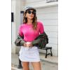 imageZeagoo Women Y2K Crewneck Long Sleeve Slim Fit T Shirt Going Out Fall Fashion Basic TopsRose Red