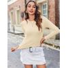 imageZeagoo Women Y2K Crewneck Long Sleeve Slim Fit T Shirt Going Out Fall Fashion Basic TopsZblack beige