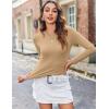 imageZeagoo Women Y2K Crewneck Long Sleeve Slim Fit T Shirt Going Out Fall Fashion Basic TopsZblack white beige
