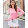 imageZeagoo Women Y2K Crewneck Long Sleeve Slim Fit T Shirt Going Out Fall Fashion Basic TopsZblack white pink