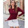 imageZeagoo Women Y2K Crewneck Long Sleeve Slim Fit T Shirt Going Out Fall Fashion Basic TopsZblack white wine Red
