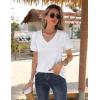 imageZeagoo Womens Short Sleeve Shirts for Summer Casual VNeck Blouse Shirts 2025 Dressy Tops with PleatsAwhite
