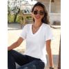 imageZeagoo Womens Short Sleeve Shirts for Summer Casual VNeck Blouse Shirts 2025 Dressy Tops with PleatsAwhite