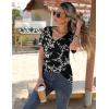 imageZeagoo Womens Short Sleeve Shirts for Summer Casual VNeck Blouse Shirts 2025 Dressy Tops with PleatsFlower10
