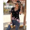imageZeagoo Womens Short Sleeve Shirts for Summer Casual VNeck Blouse Shirts 2025 Dressy Tops with PleatsFlower11