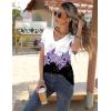 imageZeagoo Womens Short Sleeve Shirts for Summer Casual VNeck Blouse Shirts 2025 Dressy Tops with PleatsFlower12