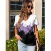 imageZeagoo Womens Short Sleeve Shirts for Summer Casual VNeck Blouse Shirts 2025 Dressy Tops with PleatsFlower12