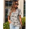 imageZeagoo Womens Short Sleeve Shirts for Summer Casual VNeck Blouse Shirts 2025 Dressy Tops with PleatsFlower13