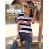 imageZeagoo Womens Short Sleeve Shirts for Summer Casual VNeck Blouse Shirts 2025 Dressy Tops with PleatsFlower3