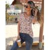 imageZeagoo Womens Short Sleeve Shirts for Summer Casual VNeck Blouse Shirts 2025 Dressy Tops with PleatsFlower5