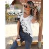 imageZeagoo Womens Short Sleeve Shirts for Summer Casual VNeck Blouse Shirts 2025 Dressy Tops with PleatsFlower6
