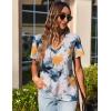 imageZeagoo Womens Short Sleeve Shirts for Summer Casual VNeck Blouse Shirts 2025 Dressy Tops with PleatsFlower7