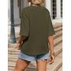 imageZeagoo Womens T Shirts Summer Casual Oversized Crewneck Loose Fit Short Sleeve Striped Tops Fashion Comfy Basic Tee BlousesArmy Green