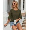 imageZeagoo Womens T Shirts Summer Casual Oversized Crewneck Loose Fit Short Sleeve Striped Tops Fashion Comfy Basic Tee BlousesArmy Green
