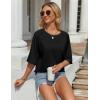 imageZeagoo Womens T Shirts Summer Casual Oversized Crewneck Loose Fit Short Sleeve Striped Tops Fashion Comfy Basic Tee BlousesBlack