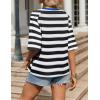 imageZeagoo Womens T Shirts Summer Casual Oversized Crewneck Loose Fit Short Sleeve Striped Tops Fashion Comfy Basic Tee BlousesBlack and White Striped