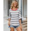imageZeagoo Womens T Shirts Summer Casual Oversized Crewneck Loose Fit Short Sleeve Striped Tops Fashion Comfy Basic Tee BlousesGray and White Striped