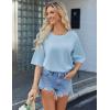 imageZeagoo Womens T Shirts Summer Casual Oversized Crewneck Loose Fit Short Sleeve Striped Tops Fashion Comfy Basic Tee BlousesLight Blue