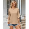 imageZeagoo Womens T Shirts Summer Casual Oversized Crewneck Loose Fit Short Sleeve Striped Tops Fashion Comfy Basic Tee BlousesLight Brown