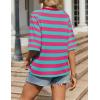 imageZeagoo Womens T Shirts Summer Casual Oversized Crewneck Loose Fit Short Sleeve Striped Tops Fashion Comfy Basic Tee BlousesRed and Green Striped