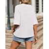 imageZeagoo Womens T Shirts Summer Casual Oversized Crewneck Loose Fit Short Sleeve Striped Tops Fashion Comfy Basic Tee BlousesWhite