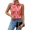 imageZeagoo Sleeveless Blouses for Women Summer Casual Button Down Shirts Flower Tank Tops FashionCx262