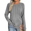 imageZeagoo Women Long Sleeve Shirts Casual Tops Blouses Fashion Pleated Tunic Fall Clothes 2024Midgrey