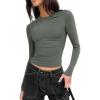 imageZeagoo Women Y2K Crewneck Long Sleeve Slim Fit T Shirt Going Out Fall Fashion Basic TopsDark Grey