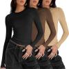 imageZeagoo Women Y2K Crewneck Long Sleeve Slim Fit T Shirt Going Out Fall Fashion Basic TopsZblack coffee beige