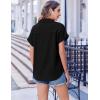 imageZeagoo Short Sleeve Summer Tops for Women Casual Button Down Shirts SolidStriped Business Work BlousesBlack