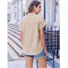 imageZeagoo Short Sleeve Summer Tops for Women Casual Button Down Shirts SolidStriped Business Work BlousesChampagne