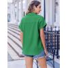 imageZeagoo Short Sleeve Summer Tops for Women Casual Button Down Shirts SolidStriped Business Work BlousesGreen