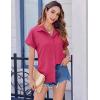 imageZeagoo Short Sleeve Summer Tops for Women Casual Button Down Shirts SolidStriped Business Work BlousesHot Pink