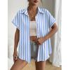 imageZeagoo Short Sleeve Summer Tops for Women Casual Button Down Shirts SolidStriped Business Work BlousesJh34