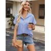 imageZeagoo Short Sleeve Summer Tops for Women Casual Button Down Shirts SolidStriped Business Work BlousesJh41